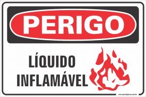 Placa - líquido inflamável (PS)PLÁSTICO   LAMINAÇÃO  