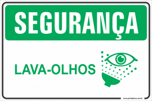 Placa - lava olhos (PS)PLÁSTICO   LAMINAÇÃO  