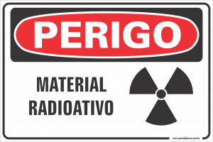 Placa - material radioativo (PS)PLÁSTICO   LAMINAÇÃO  