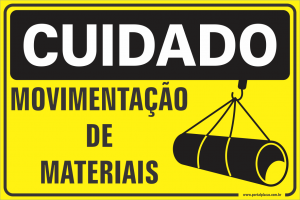 Placa - movimentação de materiais (PS)PLÁSTICO   LAMINAÇÃO  