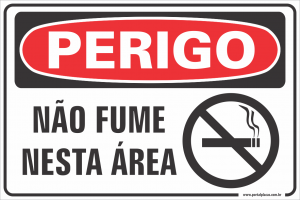 Placa - não fume nesta área (PS)PLÁSTICO   LAMINAÇÃO  