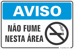 Placa - NÃO FUME NESTA ÁREA (PS)PLÁSTICO   LAMINAÇÃO  