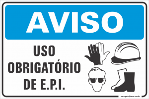 Placa - USO OBRIGATÓRIO DE EPI (PS)PLÁSTICO   LAMINAÇÃO  