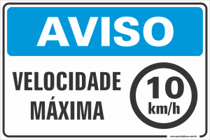 Placa - VELOCIDADE MÁXIMA (PS)PLÁSTICO   LAMINAÇÃO  